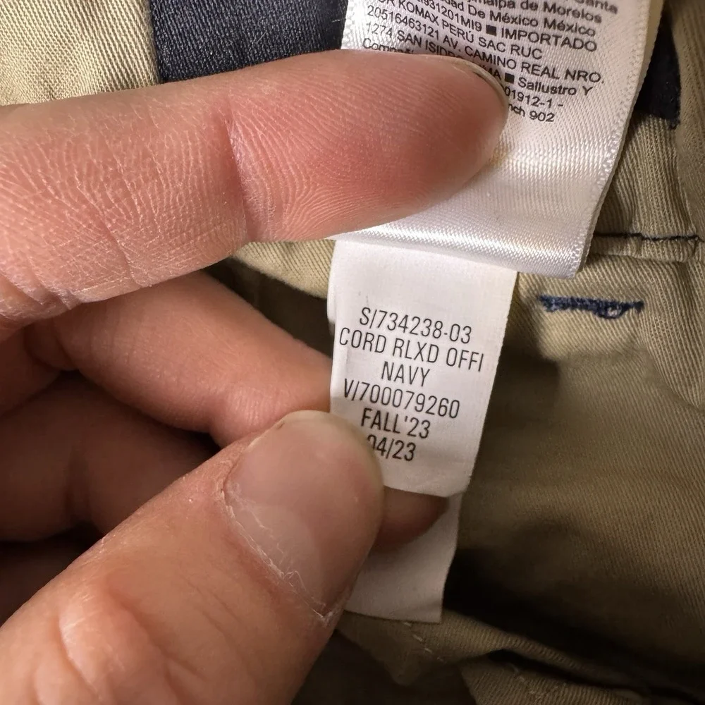 Banana Republic Corduroy Pants Mens 33x30 Relaxed Cord Officer‎ Chino Trouser